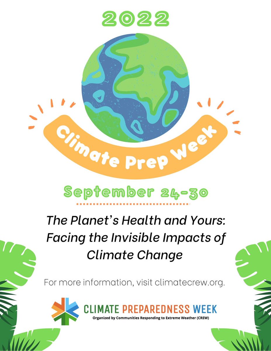 climatecrews's tweet photo. Climate Prep Week 2022 is almost here! Prepare for floods, extreme heat, Shape Narratives of Environmental Justice, find ways for Massachusetts to stand in solidarity with Cuba, and much more!
See all events here:
https://t.co/ZFfYn8e2cX https://t.co/TuJFCAtcWK