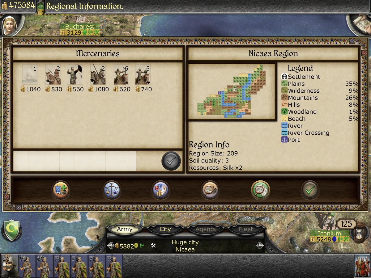 feralgames's tweet photo. Have you seen the new Region Information screen in Total War: MEDIEVAL II for iOS &amp; Android?

It's a breakdown of the selected area's topography, which is actually used to generate battle maps!

The soil quality changes from region to region and decides how effective farms are.👩‍🌾 https://t.co/EaVnV417vg