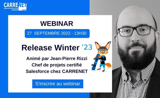 carrenet's tweet photo. 📣 Webinar : Release Salesforce Winter'23 ! 🥶

Mardi 27 septembre 2022, à 13h30, Jean-Pierre Rizzi ☁️, Chef de projets certifié Salesforce, vous présentera les nouveautés de cette release.

Inscrivez-vous 👉 https://t.co/sUjbk6Grop https://t.co/9K8K4viu0m