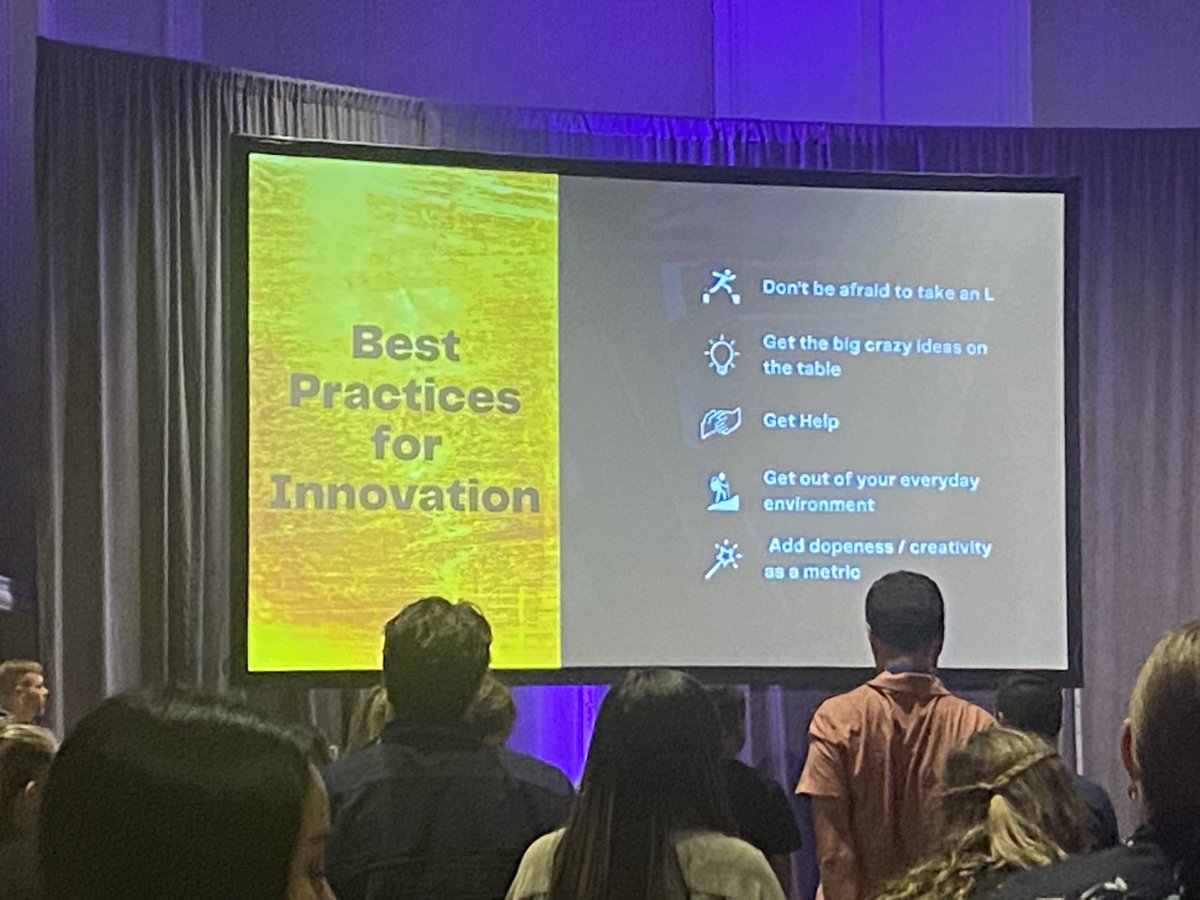 Beat practices for innovation -add dopeness and creativity as a metric. #RaganDisney