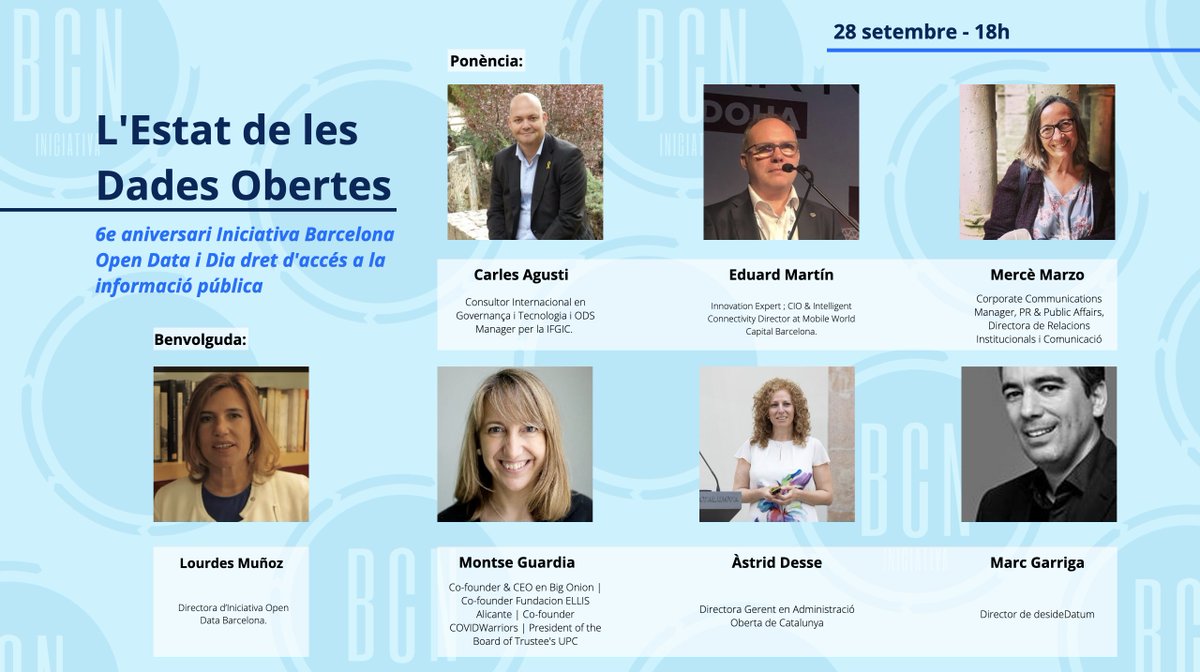 OpenDataTGN's tweet image. 📊 El pròxim dimecres 28/9 @iopendatabcn celebrem el dia internacional del dret a l’accés a la informació pública 🔎 En l’acte presencial L’Estat de les Dades Obertes Apuntat 👉  bit.ly/IniciativaxDre… #InicitivaXDretaSaber #6anysdretasaber #28s