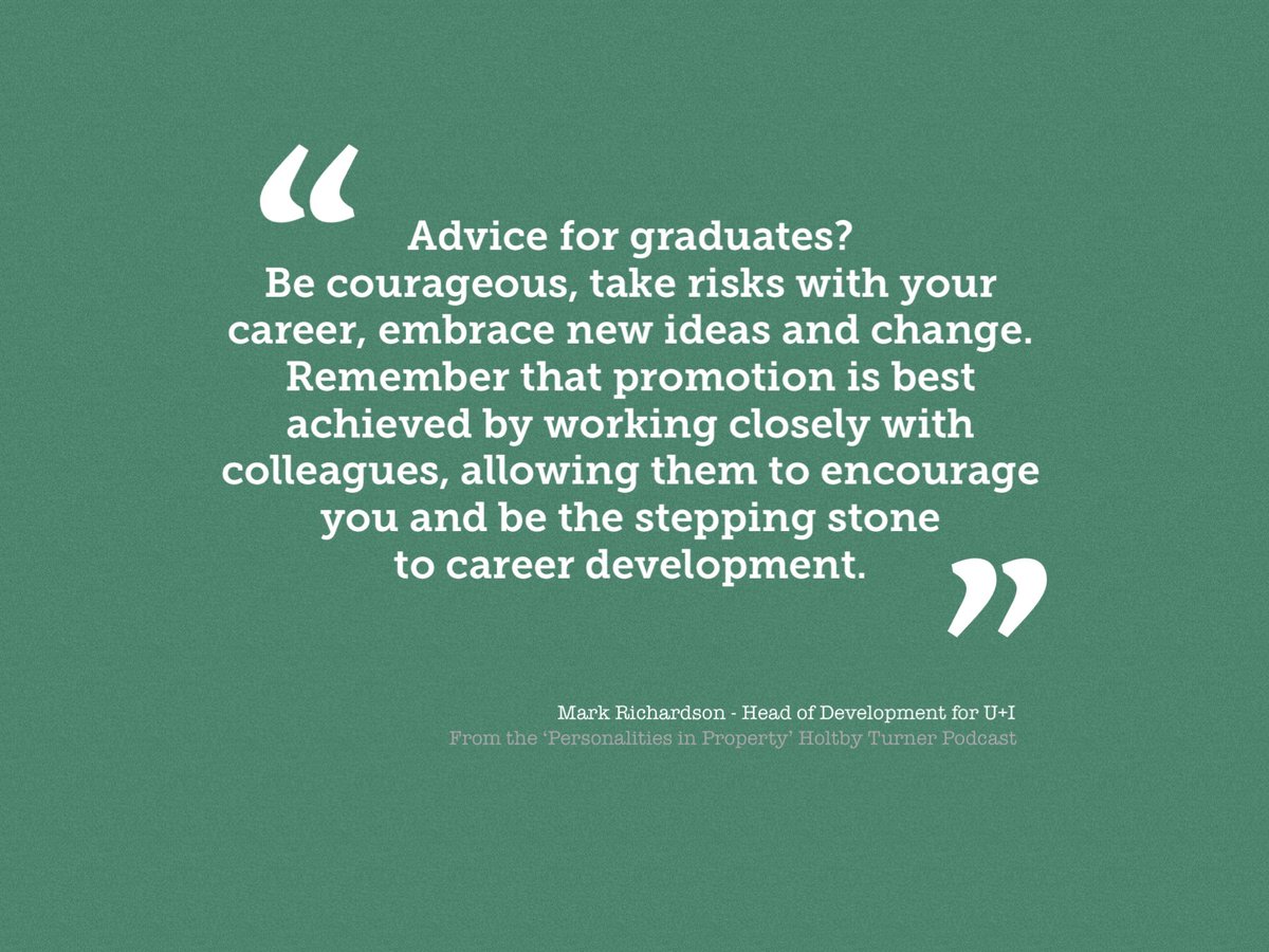 Great advice for a new generation of workers from Mark Richardson of U+I. We interviewed him as part of our series of podcasts 'Personalities in Property' last year. Great advice for graduates - check out the full interview here tinyurl.com/5p8ewm47 #proptech #property #build