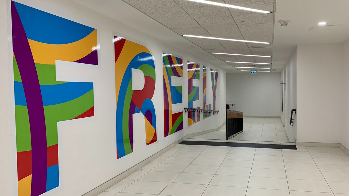 AdrienneLambCBC's tweet photo. From a spot with 3,000 video games to a 2,100 sq. ft. kitchen & this wall art, we're showing you around the renovated Stanley A. Milner Library📚
Teaser video here: https://t.co/uGj4JUlaGG
More on Saturday at 10 a.m. on @CBCEdmonton TV 📺 & @cbcgem. @EPLdotCA #Yeg @artsedmonton https://t.co/Mloh9RazsB