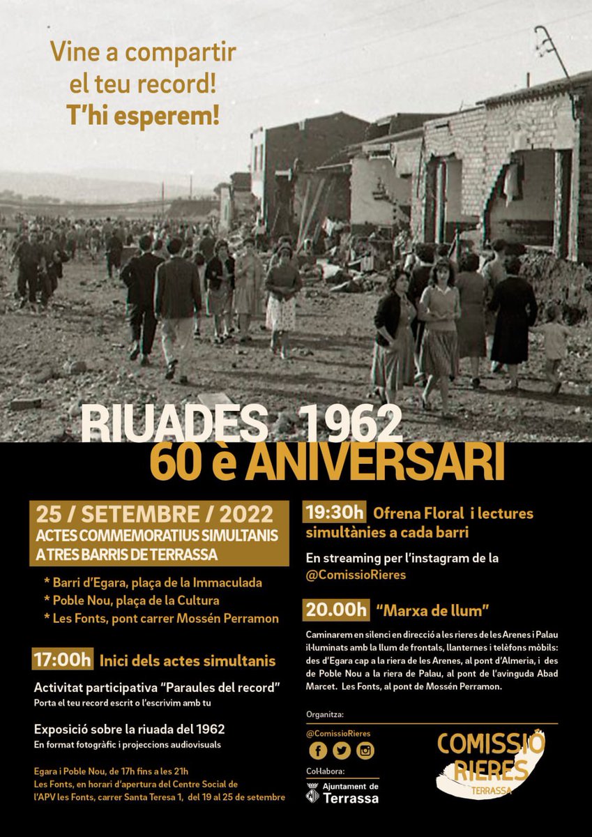 Actes del 60è aniversari Riuades 1962 Terrassa
