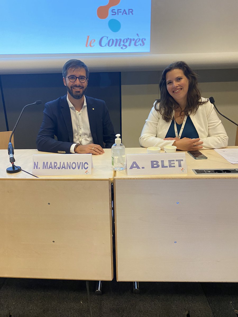 AlexMebazaa's tweet photo. @SFAR_ORG I’ll give a lecture chaired by brilliant former fellow @BletAlice to speak, in few minutes, about data SHE generated in our lab: #adrenomedullin, #DPP3. Happy and proud!Let’s hope I get no difficult question😉 @EtienneGayat @InsermIDF @depret_francois @benjamindeniau https://t.co/MYnqpiYAtT