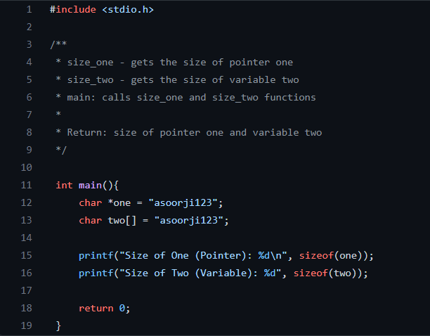 kutubambami's tweet image. This is another reason why a pointer is preferred over a variable in C.
Same string input, different memory allocation.
*one - a pointer:
The size is 8 bytes no matter the string length
two-normal variable: The size increases as str length increases
#ALX #data_structure