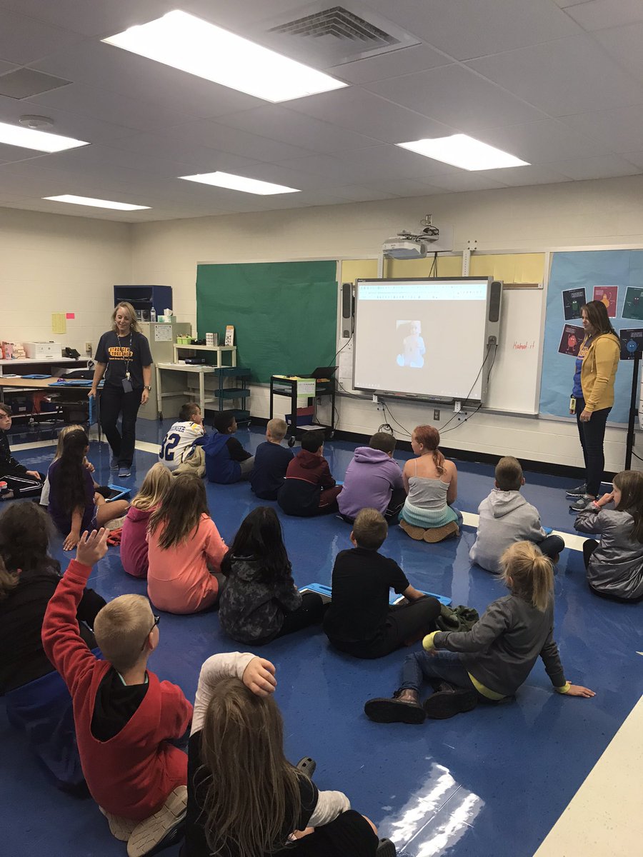 Mrs. Fowler and Mrs. Hancock are teaching RAMS expectations with technology.