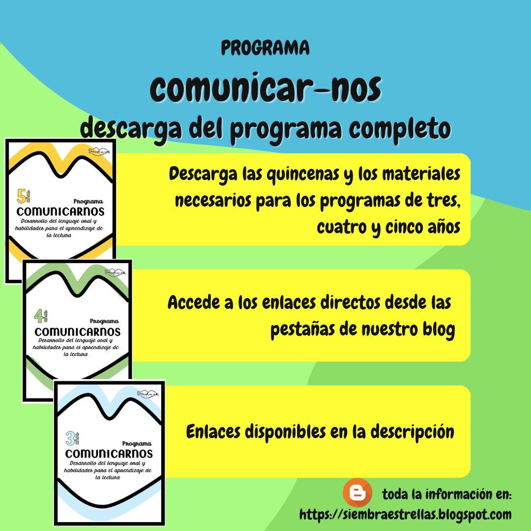 🅟🅡🅞🅖🅡🅐🅜🅐 🅒🅞🅜🅤🅝🅘🅒🅐🅡🅝🅞🅢

Puedes descargar desde el blog

👉Programas 3️⃣ años: siembraestrellas.blogspot.com/2019/09/progra…

👉Programa 4️⃣ años: siembraestrellas.blogspot.com/2019/09/progra…

👉Programa 5️⃣ años: siembraestrellas.blogspot.com/2019/09/progra…