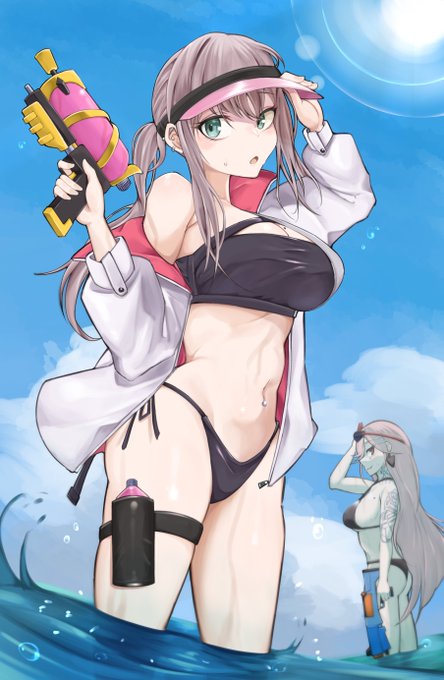 #夏が終わりそうだし今年描いた水着絵を貼ろう 