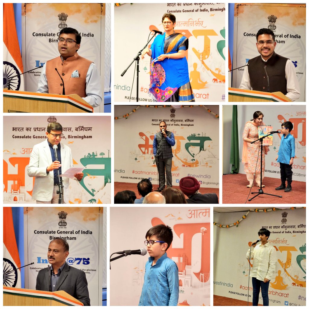 CGI_Bghm's tweet photo. #हि���दी भाषा भारत 🇮🇳 को एकता के सूत्र में बांधती है। हिंदी पखवारे और हिंदी दिवस के अवसर पर कॉन्सलट जेनरल में एक रंगारंग कार्यक्रम का आयोजन हुआ।हिंदी-प्रेमियों ने इस समारोह में सक्रिय रूप से भाग लिया और अपनी कविताओं और रचनाओं के लिए आकर्षक पुरस्कार जीते !!
@HCI_London @MEAIndia https://t.co/qaGpTyYD7N