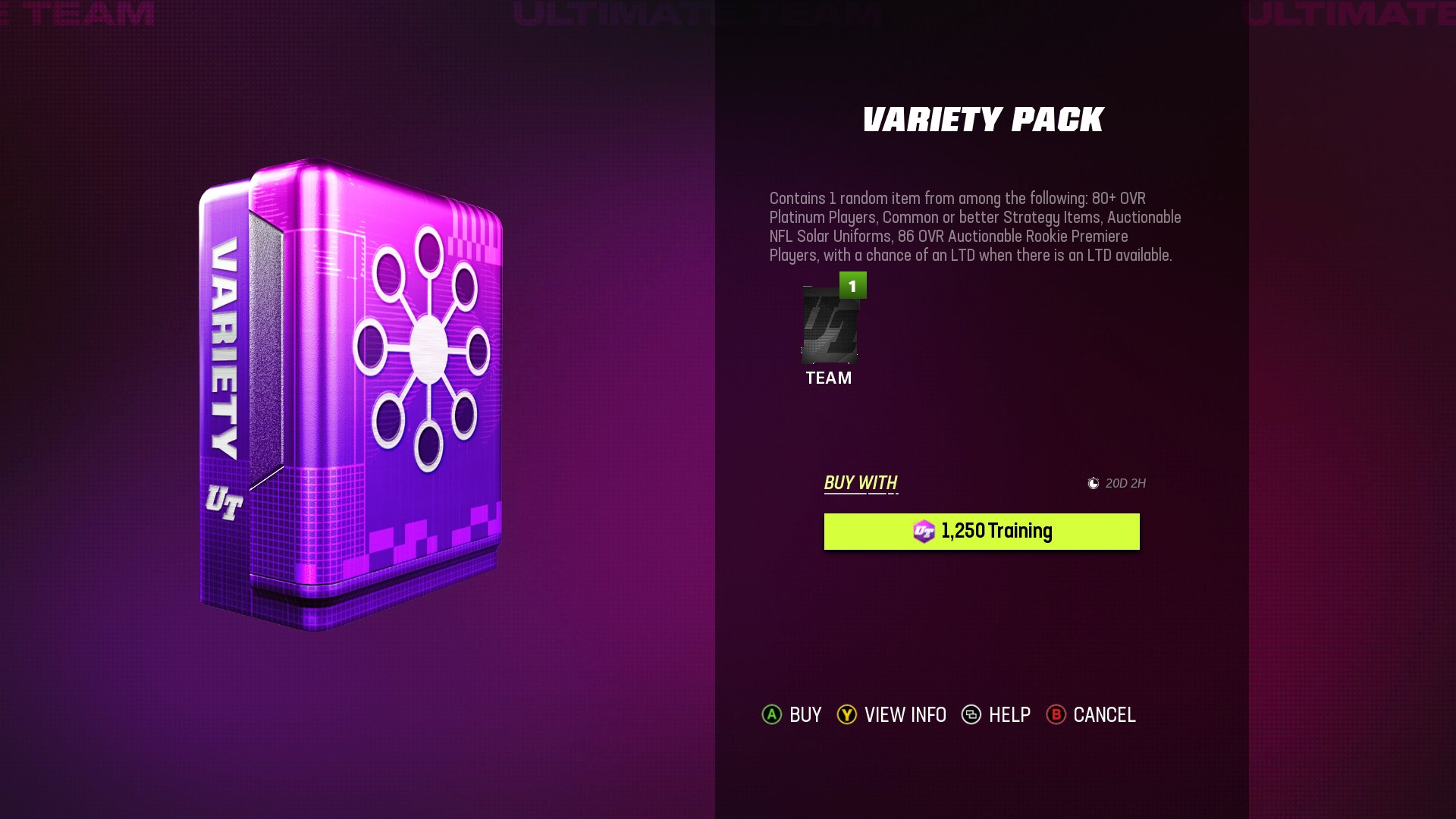 Madden Ultimate Team on X: 'Training Variety Packs are available now!  #Madden23  / X