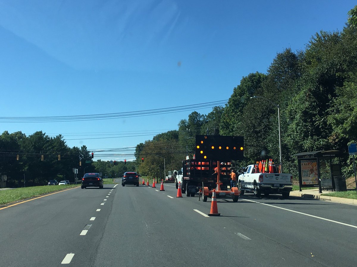 TrafficBooth's tweet photo. #Germantown SB Great Seneca Hwy near Clopper Rd, work zone along the right. Monster delay 🤣 #mdtraffic https://t.co/WP3L1N9pjw