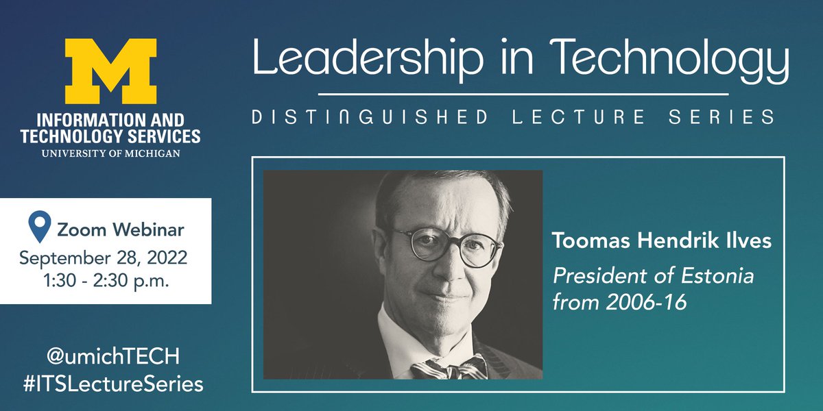 umichTECH's tweet photo. Join us TODAY at 1.30 p.m. ET for a dialogue on technology and government at the #ITSLectureSeries. Register now: https://t.co/sWxuX5jfu0 #TechTalks #WednesdayWisdom cc: @umsi https://t.co/8Gzh524EzY