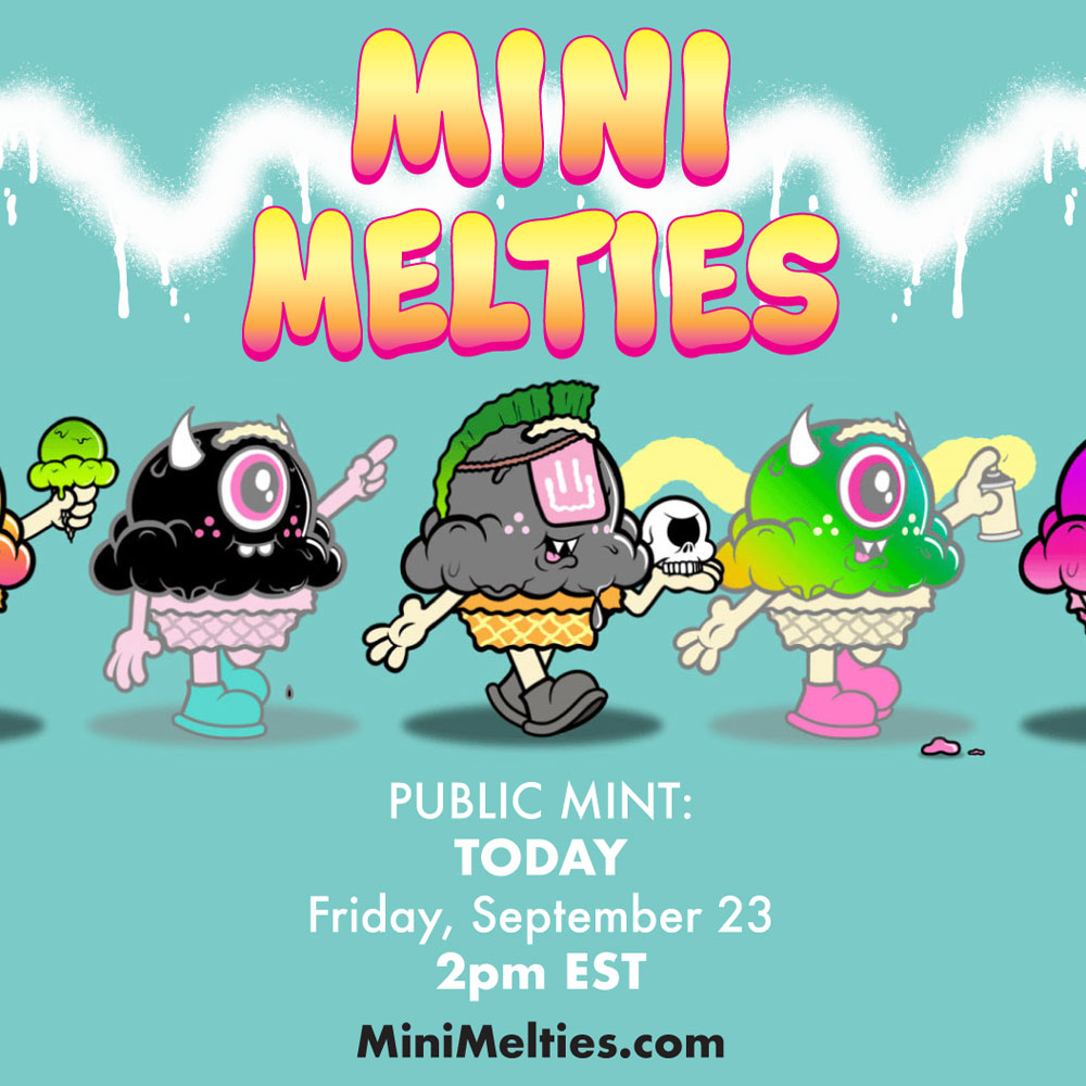 Public mint is today!!
<a href="/MiniMelties/">Mini Melties</a> 

#NFT #Minimelties #buffmonster #nftproject #nftart #animatednft #generative #generativeart #animated #2danimation #cryptoart #cryptoanimation