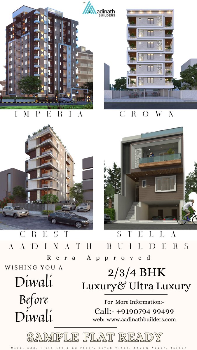 aadinathBuilder's tweet photo. #crown #aadinathbuilders #aadinathcrown #jaipur #realestate #propertyforsale #luxuryhomes #luxuryproperty https://t.co/wpHDnX6pYw