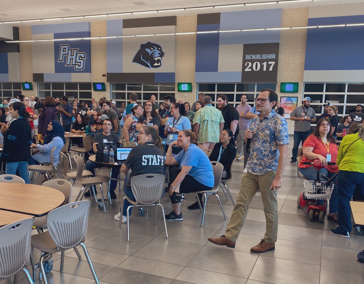 Teachers are all smiles during this great session over checking for understanding by our awesome science IC, Eric Schwartz! So many fun, low effort/high reward activities. Our APs especially enjoyed Taboo! 😄 <a href="/PaetowHS/">Paetow High School</a>