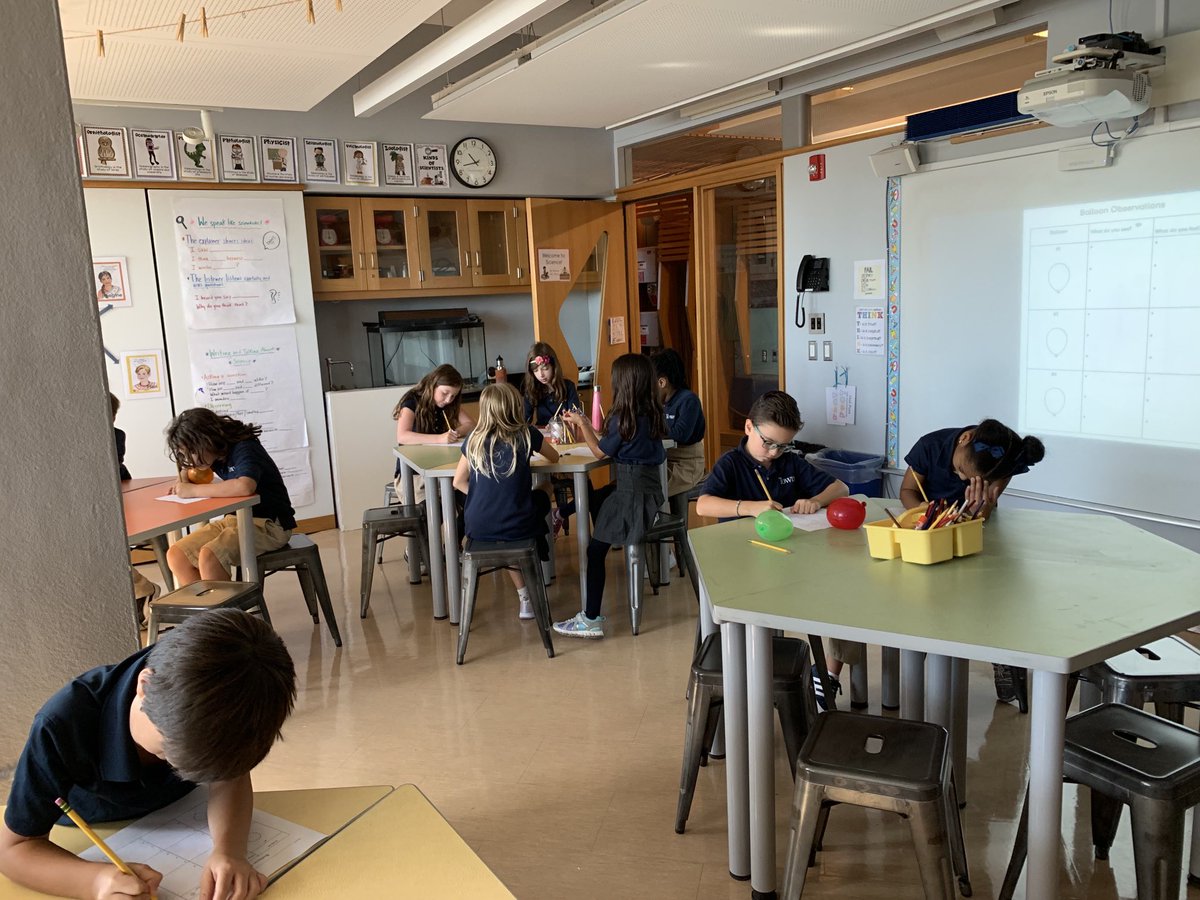 LSTownSchool's tweet photo. 3rd graders in #Science class ⁦@TheTownSchool⁩ explore attributes of balloons filled with different materials. #exploration #experiment https://t.co/Vzq8CZp0Sp