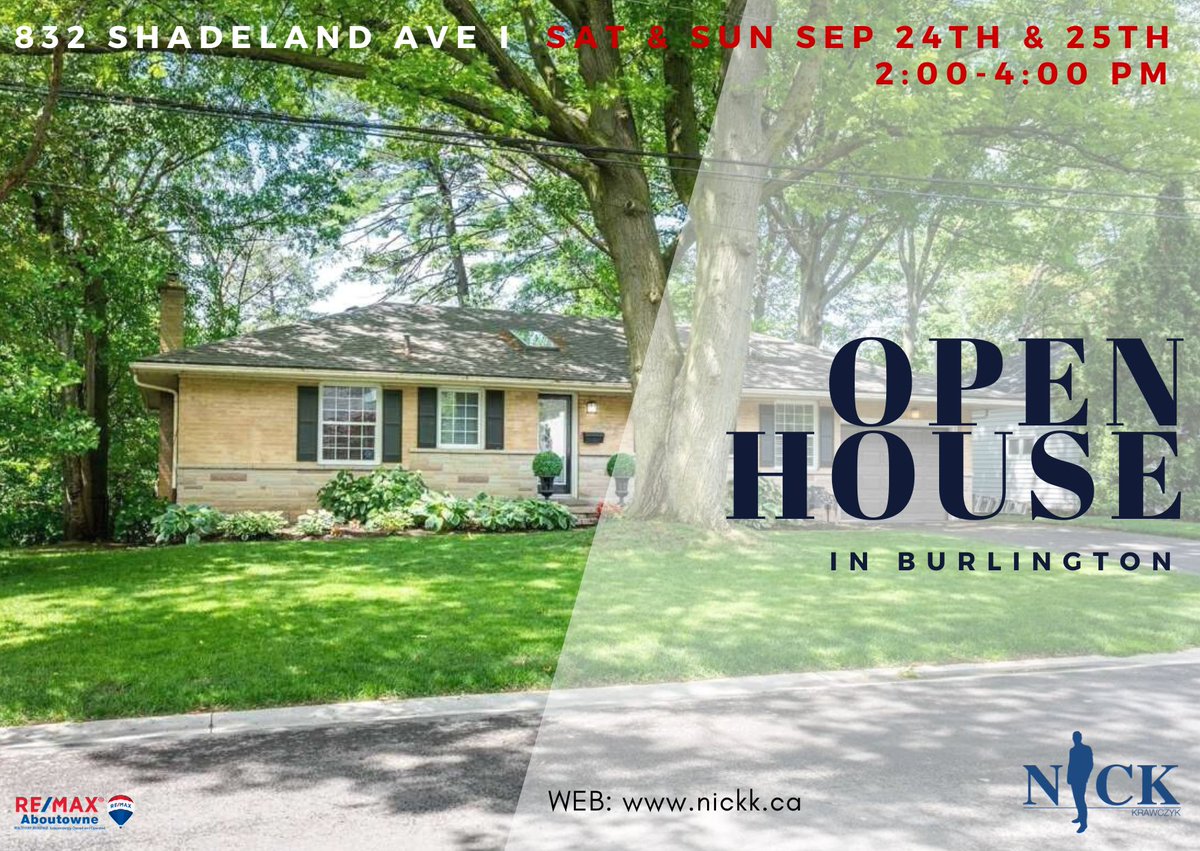 NickKrawczyk's tweet photo. Please join our OPEN HOUSE in Burlington this weekend!
Location: 832 Shadeland Ave, Burlington
Time: Sat & Sun Sep 24th & 25th at 02:00-04:00 PM
#openhouse #openhousesunday #openhousesaturday #burlingtonrealestate #burlingtonrealtor #newlistingsalert #nickk https://t.co/vSJrX5Hyj0