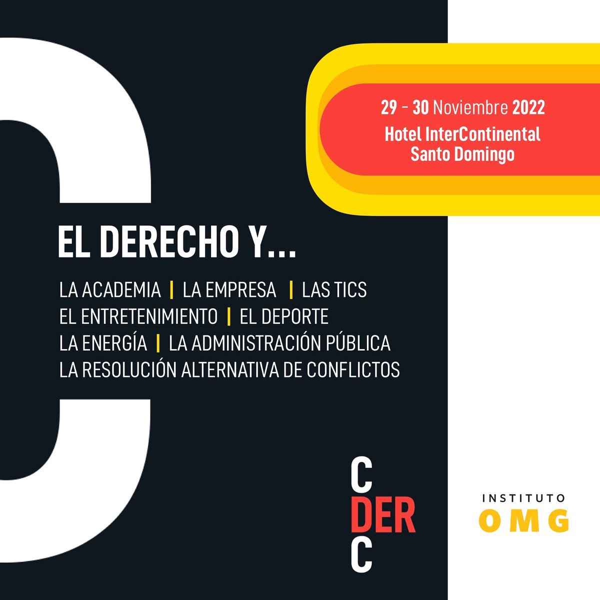 InstitutoOMG's tweet photo. El enfoque interdisciplinario del Congreso de Derecho Contemporáneo - CDERC, se vivirá a través de paneles compuestos por profesionales del derecho destacados en diversas industrias y áreas de práctica.

Para más información info@iomg.edu.do

#CDERC #Derecho #InstitutoOMG #IOMG https://t.co/OrFu97OPUC