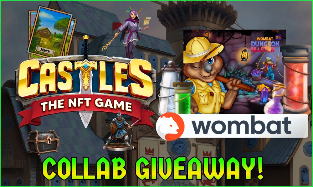 Metasource Games is thrilled to announce a partnership with Wombat!

Follow <a href="/castlesnft/">Castles NFT</a> <a href="/adoptwombat/">Wombat - powered by PlayMind</a>  and follow this giveaway link to get in on some awesome action! 

So much more to come! #WAXStrong #NFT #NFTgiveway
<a href="/bountyblok/">bountyblok</a> #prizes <a href="/WAX_io/">WAX</a> #WAX #P2E 
bblk.io/uuXm