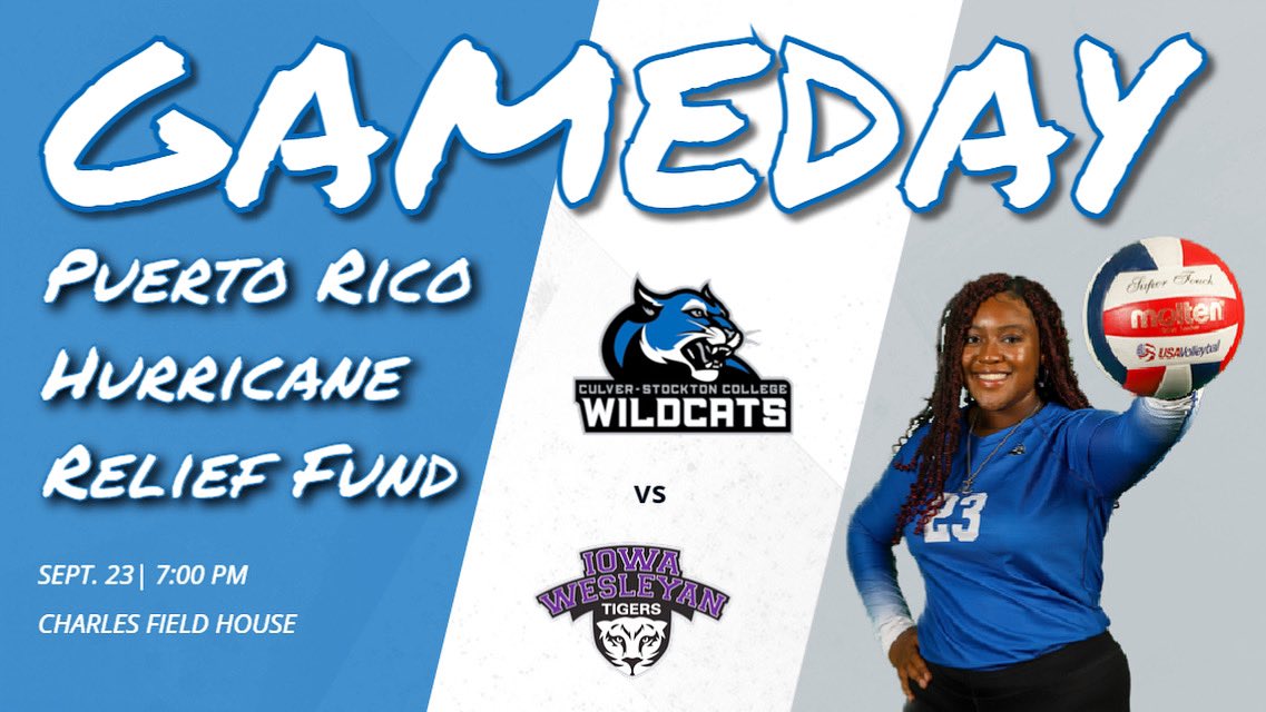 🚨GAME DAY🚨 Tonight we take on Iowa Wesleyan in Charles Field House at 7pm! We will be playing to raise money for the Puerto Rico Hurricane Relief Fund started by our assistant coach and Puerto Rico native, Gaby de Jesús Colón! The link to donate is in our bio! See you tonight!