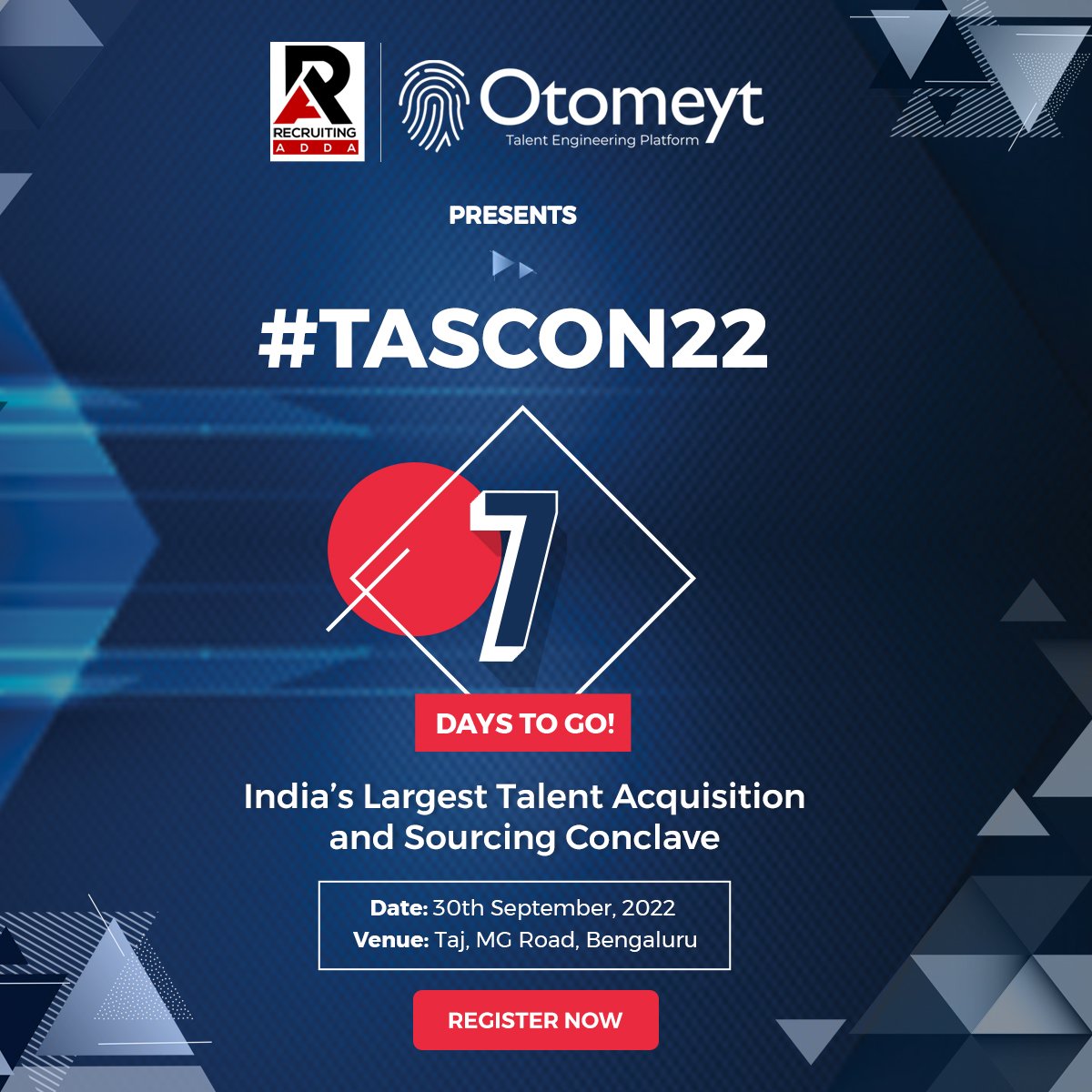 jashanjoshi's tweet photo. 7 days to go for India's biggest TA Conference #TASCON22. 
Real chat, live hackathon, strategy hub, sourcing lab, panel discussion, round-table, loads of prizes and an opportunity to network with over 400 recruiters. See you in #Bamgalore
#TAConference #HRConference https://t.co/fEhTOlmB0O