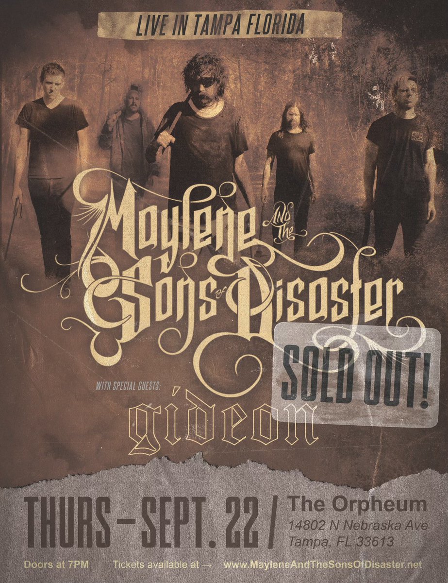 Thank you to everyone that came out last night. We are so glad we got to share last night with you! #mayleneandthesonsofdisaster #matsod #maylene #soldout #miraclesdoexist