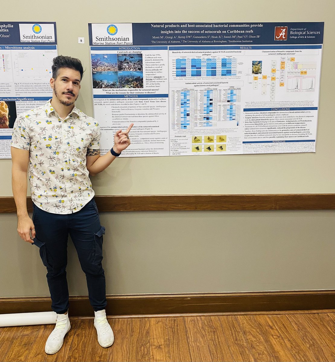 ScubaMettiu's tweet photo. Poster ✅
Flamingo-pineapple conference shirt ✅
Ready for BioFest 2022!
@UaDeptBSC @SmithsonianSMS @PolypProtectors @CuesClues https://t.co/f0gO7N9HnC
