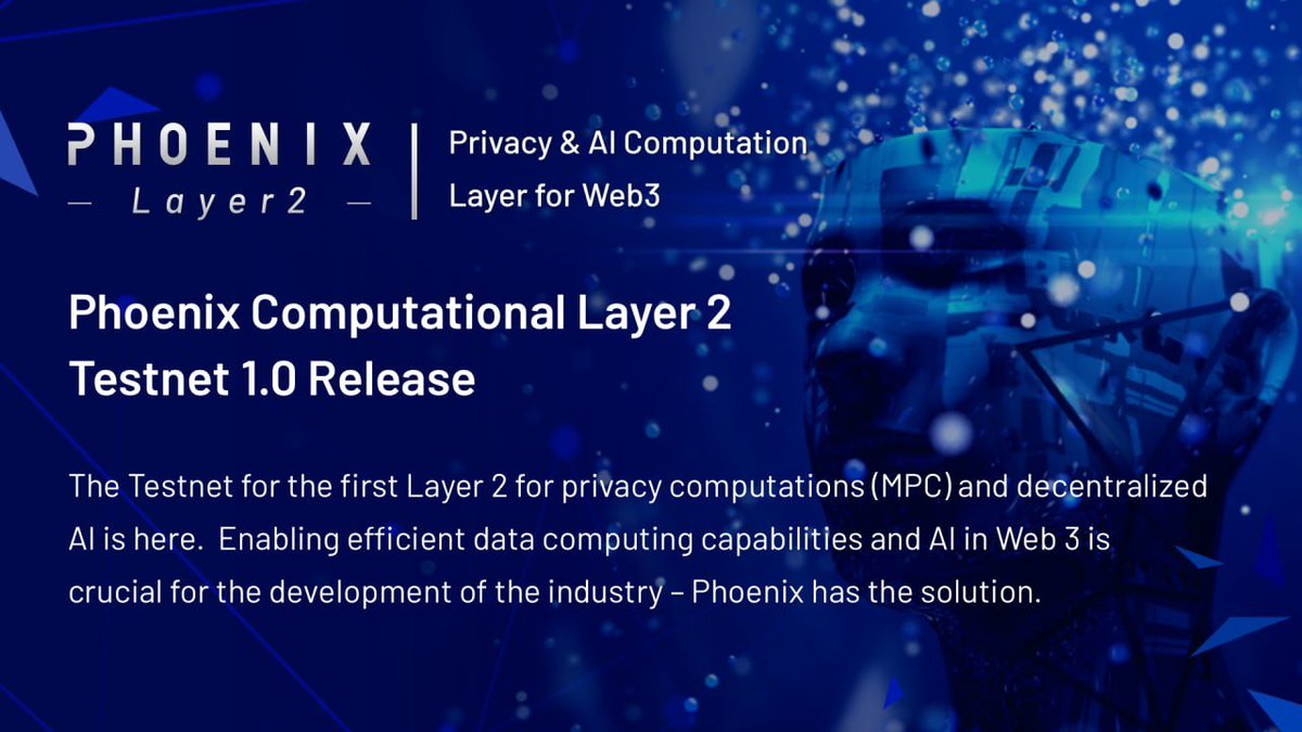 Phoenix Layer 2 testnet has officially launched! 🚀

Providing #onchain infrastructure to scale privacy-enabled computations and AI capabilities😍

Did we mention we are the FIRST public chain to integrate with #Google #TensorFlow? $PHB

More on our Medium
tinyurl.com/yc7scyuz