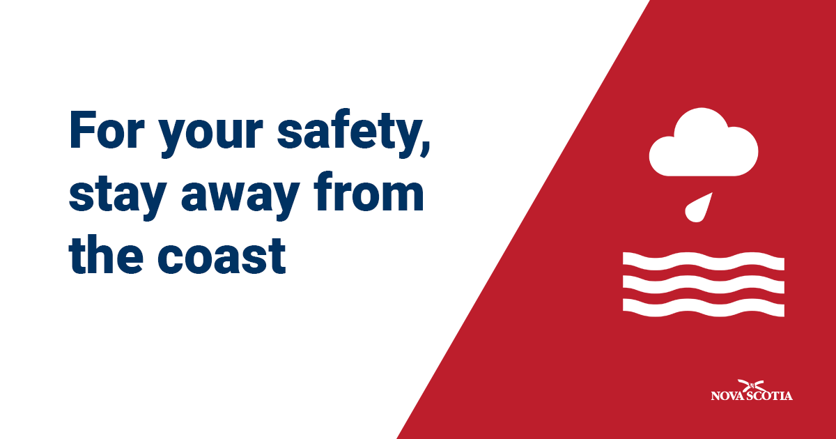 NSEmergency's tweet photo. With #HurricaneFiona, storm surges are possible and may have significant impacts. 

Floods are possible in low-lying areas. If storm surges do arrive, don’t put yourself and first responders in danger by going to see the waves. 

 #NSStorm https://t.co/jjNPxy7kYE