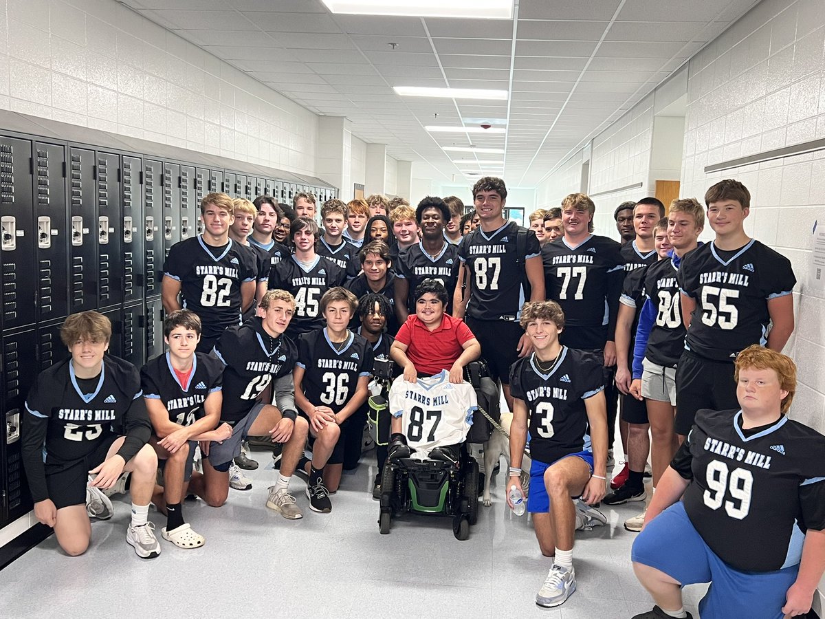 starrsmill's tweet photo. Help us #TackleDuchenne and support one of our own tonight versus Troup County by wearing red tonight and supporting https://t.co/KHJ3zmvmuf https://t.co/gecRv67GjM