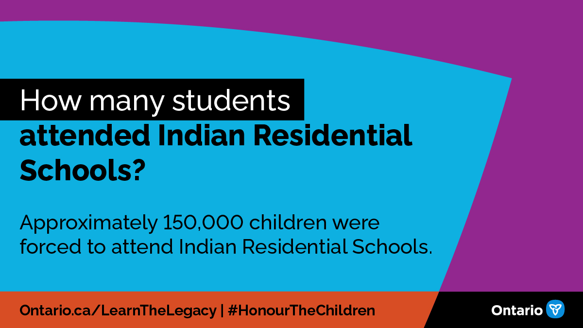 IndigenousON's tweet photo. @ONgov Approximately 150,000 children were forced to attend Indian Residential Schools across Canada.

https://t.co/FYT749qhsh
Raise awareness. Learn the legacy. #HonourTheChildren https://t.co/l3u5m2J9Sd