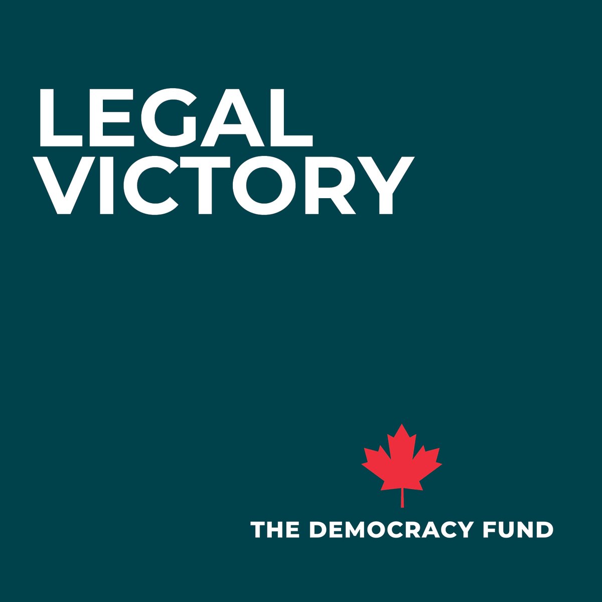 TDF_Can's tweet photo. LEGAL VICTORY ⚖️

This week, TDF lawyers have obtained stays for three people charged with offences under the Quarantine Act. Had the clients been convicted, they would face fines totalling over $10,000. https://t.co/NwCuw6jp0G