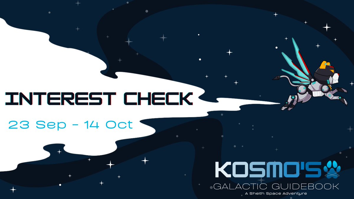 kosmosguidebook's tweet photo. 👾 Greetings, bii-bohs and boh-biis!

Help Shiro, Keith and Kosmo plan their space adventure! 🚀

Our Interest Check is open September 23rd - October 14th!  

🪐Interest Check: https://t.co/Ve5ch5q47G https://t.co/sSIn834AfB