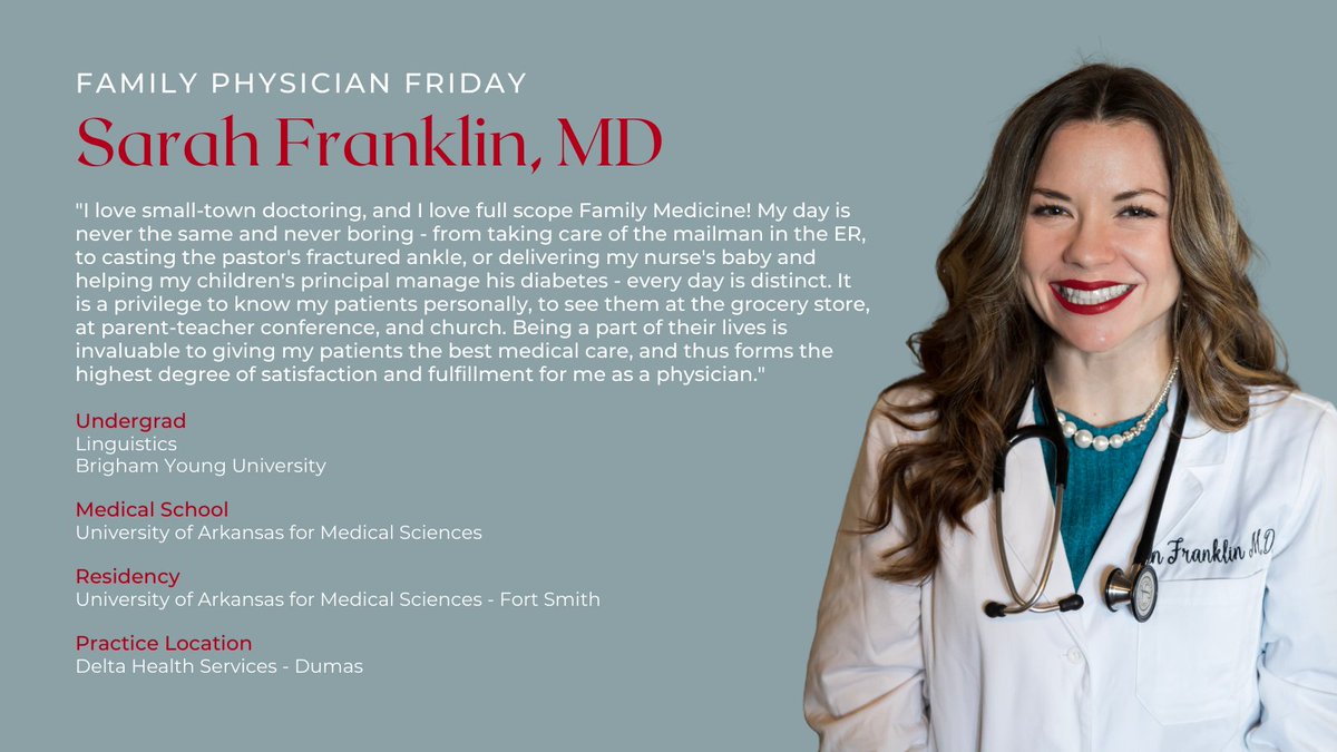 It's #FamilyPhysicanFriday! 
Meet a physician who is practicing full scope, rural medicine.  #familymedicine #ruralmedicine #womeninmedicine
