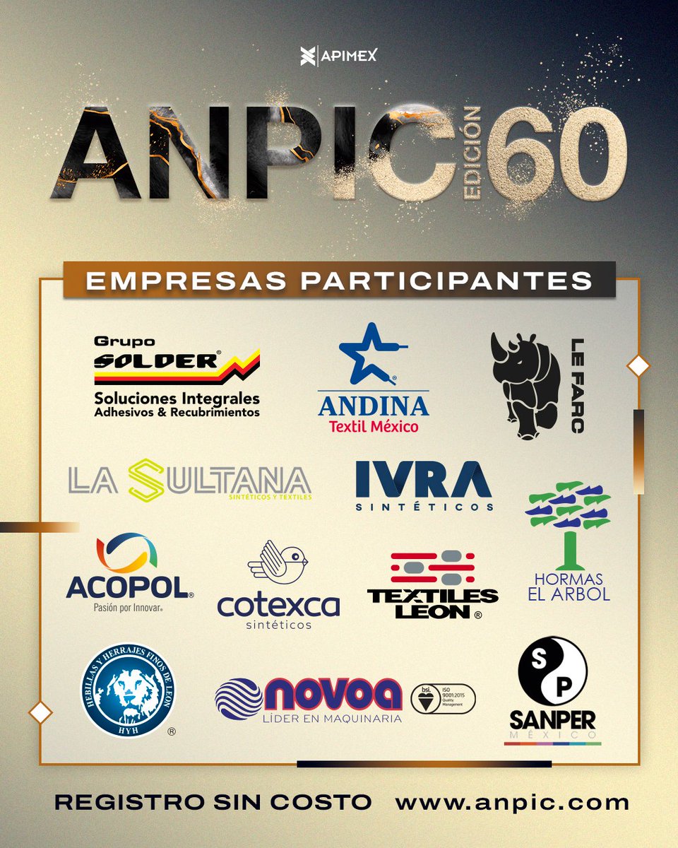 ANPICMX's tweet photo. Conoce los nuevos desarrollos de nuestras empresas expositoras en la edición #60 de #ANPIC. 
Te esperamos este 19, 20 y 21 de octubre en Poliforum León.
¡Registrate sin costo aquí 👉 https://t.co/I6oidSnwvI ! https://t.co/fJJTHEY0ZI