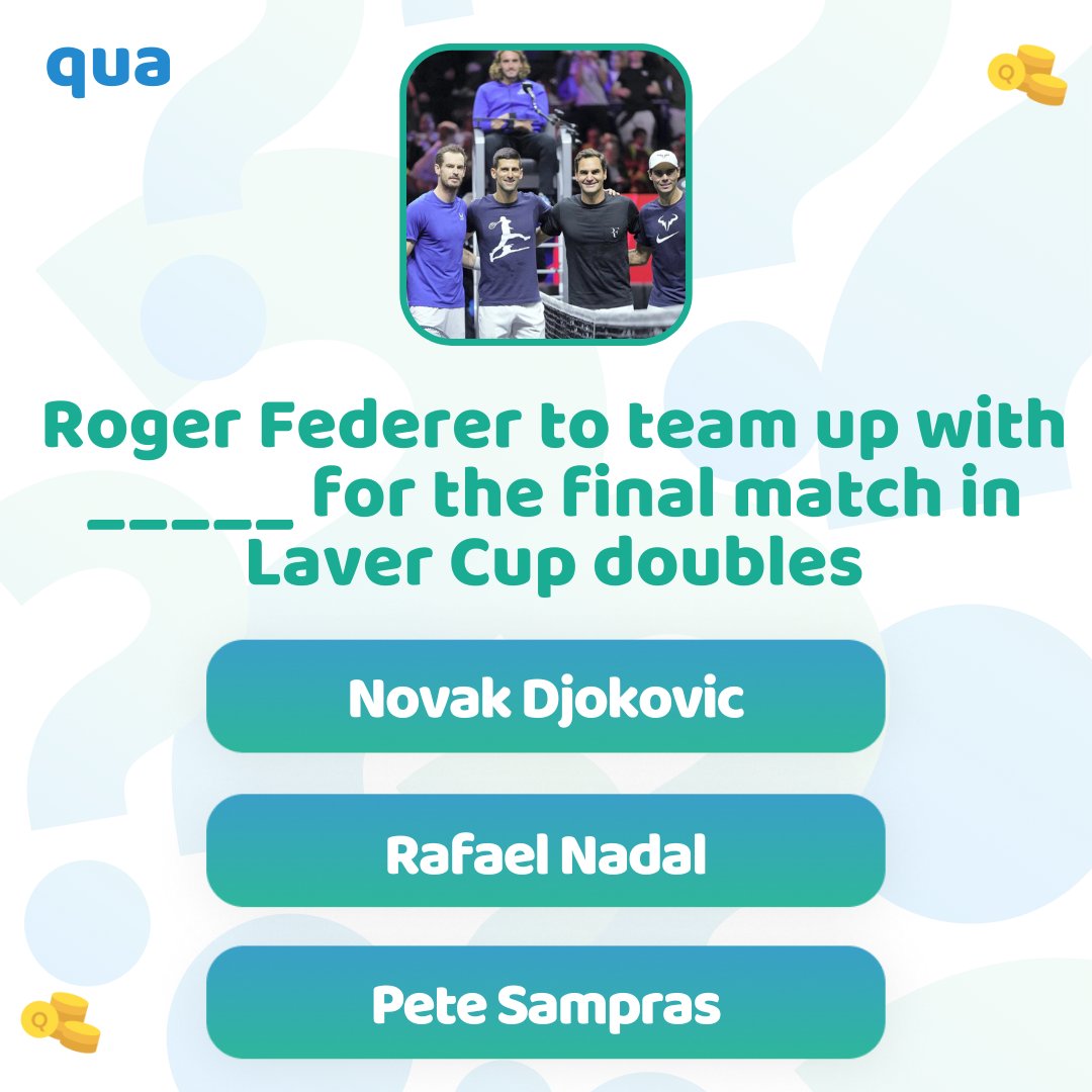 QuizQua's tweet photo. Federer has announced this will be the final match of his long and illustrious career 🥎

#letsqua
#quaquiz #amazon #lazada #sports #Tennis #RogerFederer #FrenchOpen #tennisplayer #tennislife #sport #AustralianOpen #Wimbledon #USOpen #tennisbets #TennisChamps #TennisPredictions https://t.co/hz3fFpZH8H