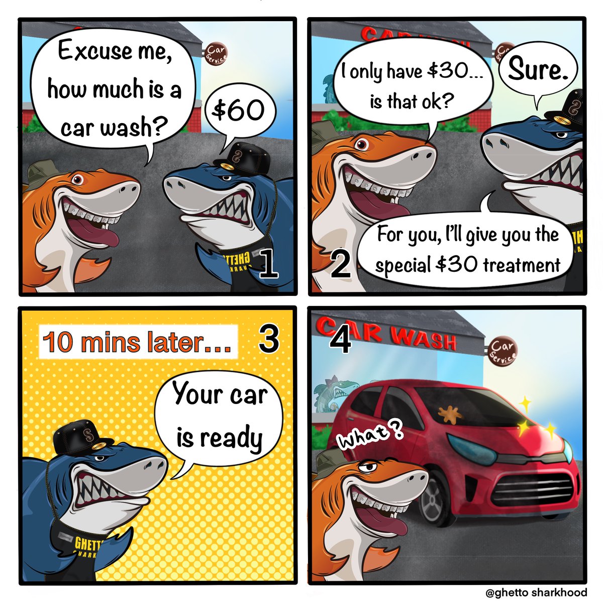 MYMETANOMICS's tweet photo. Ghetto SharkHood Comic #53 - You get what you pay for
#GSHweeklycomic #NFTCommunity https://t.co/nVzM0oXUyq