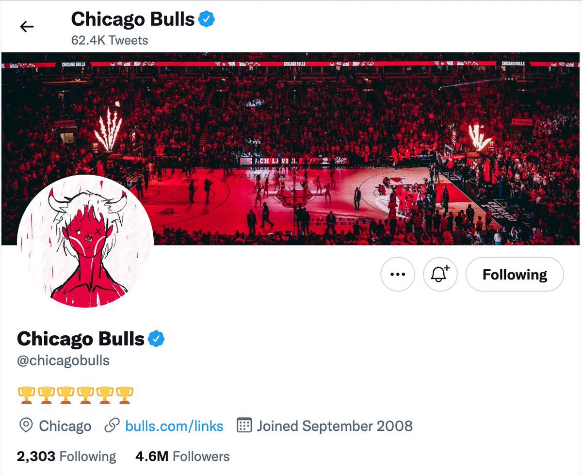 Woke up today to the @chicagobulls using my art as their PFP. NFTs are magic.