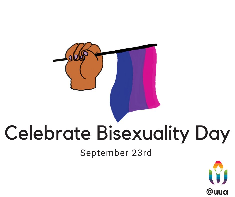 UUA's tweet photo. #BisexualityDay seeks to accelerate the acceptance of the Bi community and overcome the erasure of bisexual individuals worldwide. UUs welcome and celebrate you and members of the bisexual community. Your identity is valid.🤍 https://t.co/ab8cW4OuHS