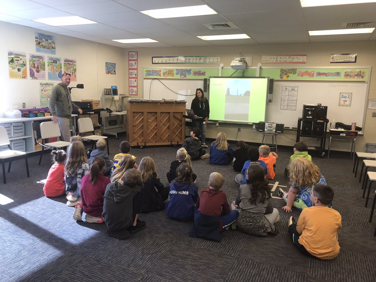 Mrs. Deppen, Mr. Christman and Mrs. Holtzapple teach Fawn students expectations for the playground. #fawnarearocks