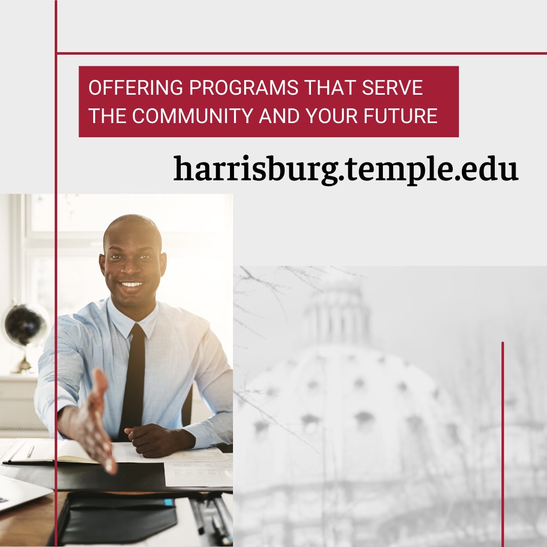 Temple_HBG's tweet photo. Temple University Harrisburg offers many community centric programs that can elevate your career.  Learn more at https://t.co/5xwK4u1TVZ. #harrisburg #university #community #future https://t.co/7kqexHEYIj