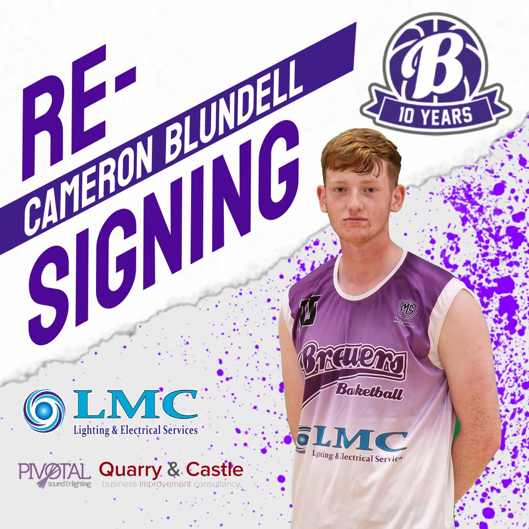 BrewersHoops's tweet photo. Last season's RotY &amp; MIP Cameron Blundell has re-signed with the Brewers! We can't wait to see what he contributes to our 10th Anniversary campaign.

Supported by LMC Lighting &amp; Electrical, Pivotal Sound &amp; Lighting and @QuarryAndCastle.

#Brewers10 #upthebrewers https://t.co/xak6FCCLEv