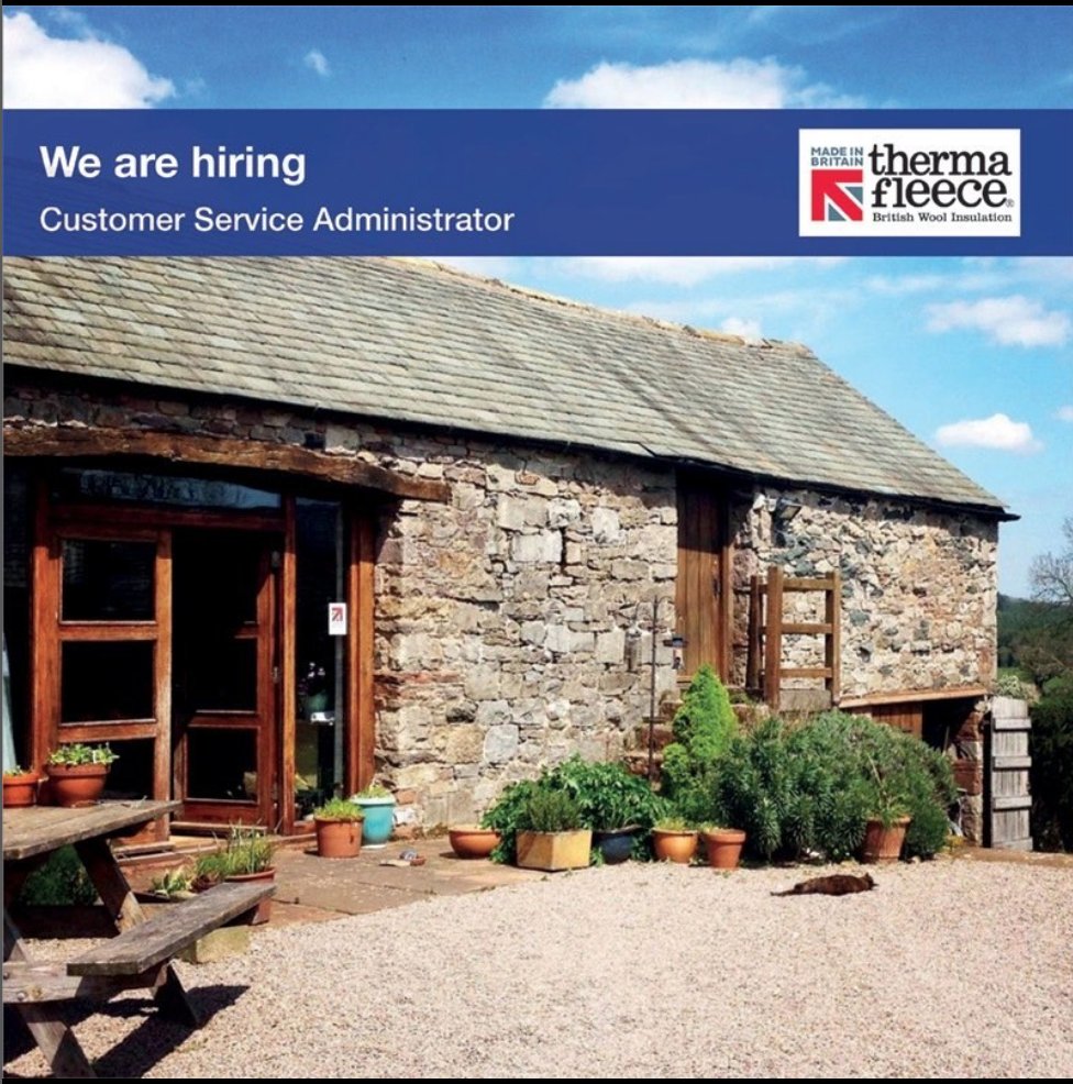 thermafleeceUK's tweet image. FT Customer Service Administrator for our busy office just 4 miles from Penrith. Providing support to Sales, Organisation &amp;amp; Logistics.
Communication &amp;amp; computer skills required.
Applications to cja@thermafleece.com

#jobsincumbria #jobs  #jobvacancy #lakedistrictjobs #jobsearch