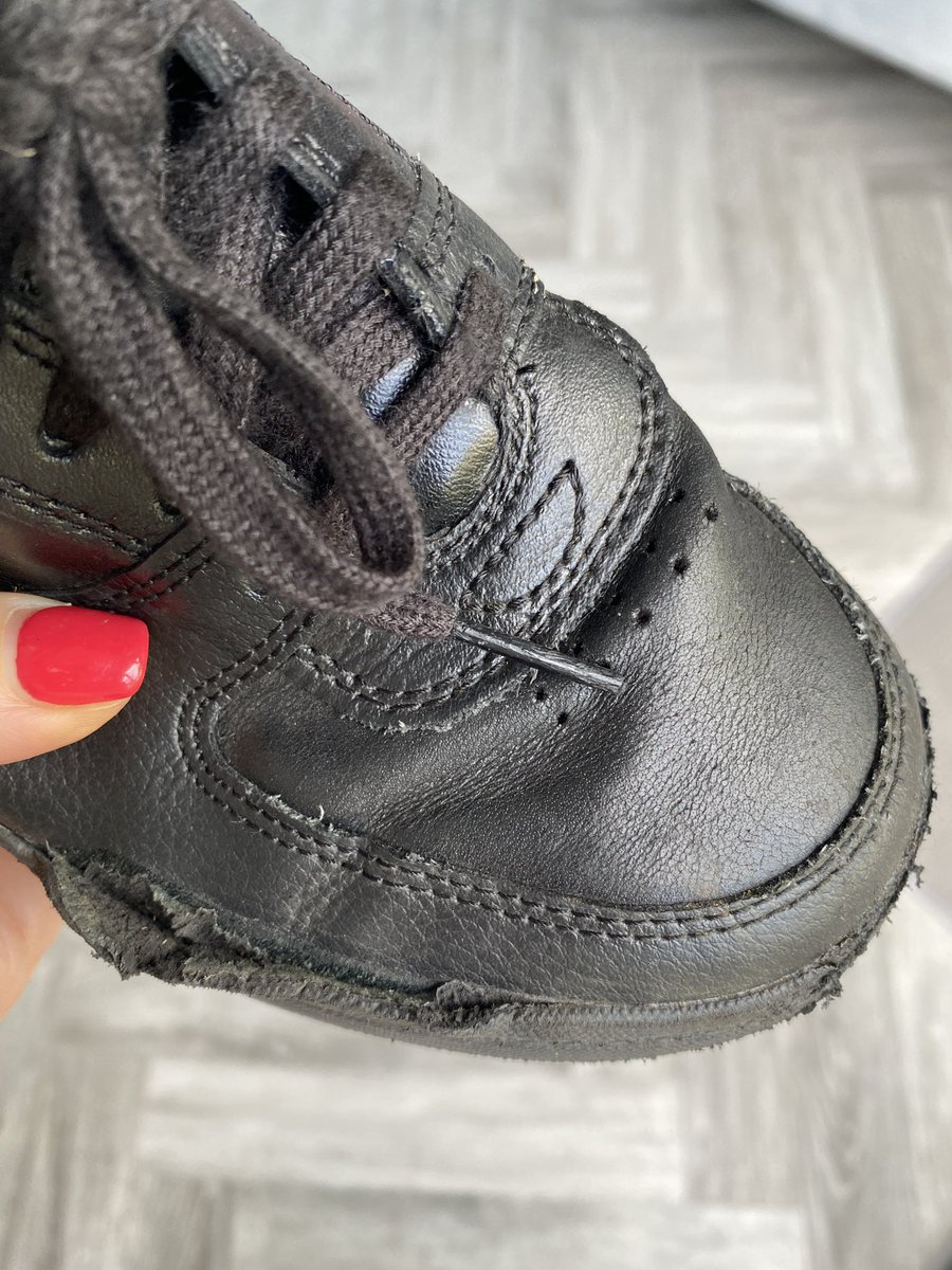 HDHayleyD's tweet photo. So upset by service received @clarksshoes Watford store today. My son has worn these shoes for 2 weeks and the soles are falling off. I lost my receipt and so they wouldn’t even entertain helping me. £50 shoes and with 3 kids thousands spent over the years… really poor service https://t.co/brdQtl3WYE