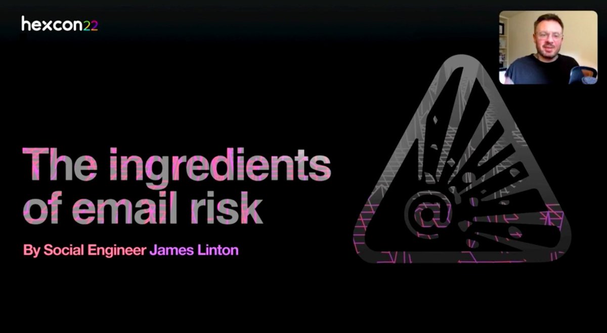 thehexnode's tweet photo. The one who phished white house, a well-known email prankster, and a social engineer, James Linton (@SINON_REBORN) joins us on track 3 at #HexCon22, covering “Ingredients of #emailrisk.” Catch him live! >>> https://t.co/NlfMXC45sB

#thehexnode #emailthreat #cybersecurity https://t.co/4u3O5EMep6