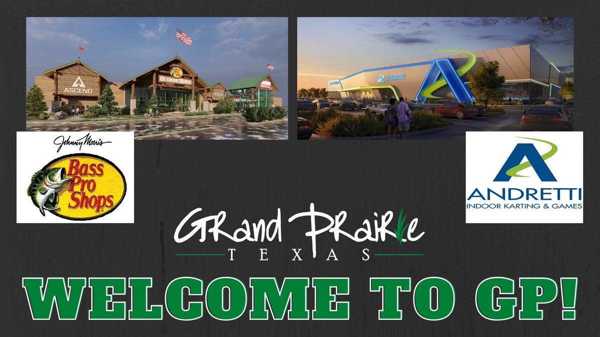gp_tx's tweet image. 🎉 EXCITING #ECONOMICDEVELOPMENT UPDATES 🚨

#GPTX welcomes the addition of @BassProShops &amp;amp; @AndrettiKarting. Each plan to open a new destination attraction in #GrandPrairieTX on the east side of SH 161, just S. of IKEA and N. of I-20.  

More info ➡️ ow.ly/Jpf750KRtOr