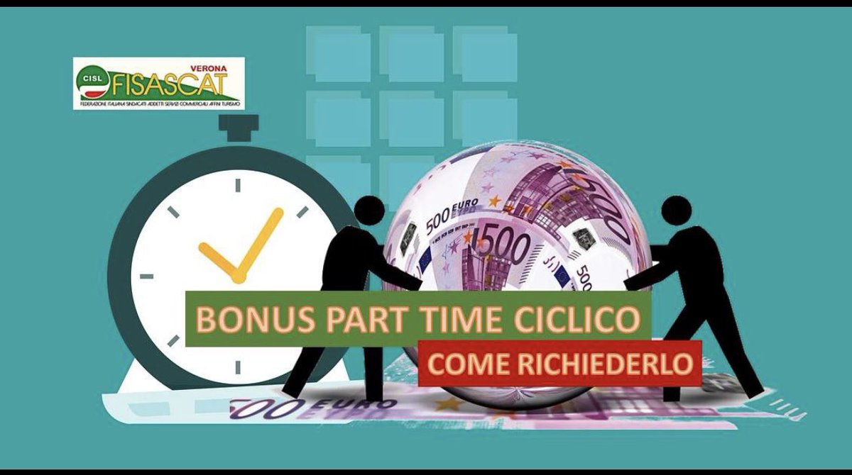 fisascatverona's tweet photo. Fisascat Verona. E' in arrivo il Bonus Part - Time Ciclico https://t.co/83t3Kw11mB #bonus #parttimeciclico @fisascatverona https://t.co/i0J4a9R57F