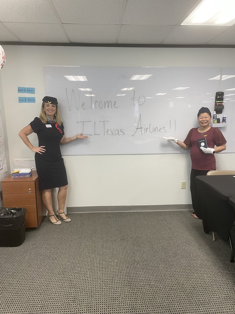 Region10ESC's tweet photo. Region 10 Airlines is now servicing out of Houston! R10 Consultant Angela Greca got to present to ILTexas in Houston, where she was joined by ILTexas’s Jenny Vo, who was also dressed for the occasion! https://t.co/XgdZUDuvi7