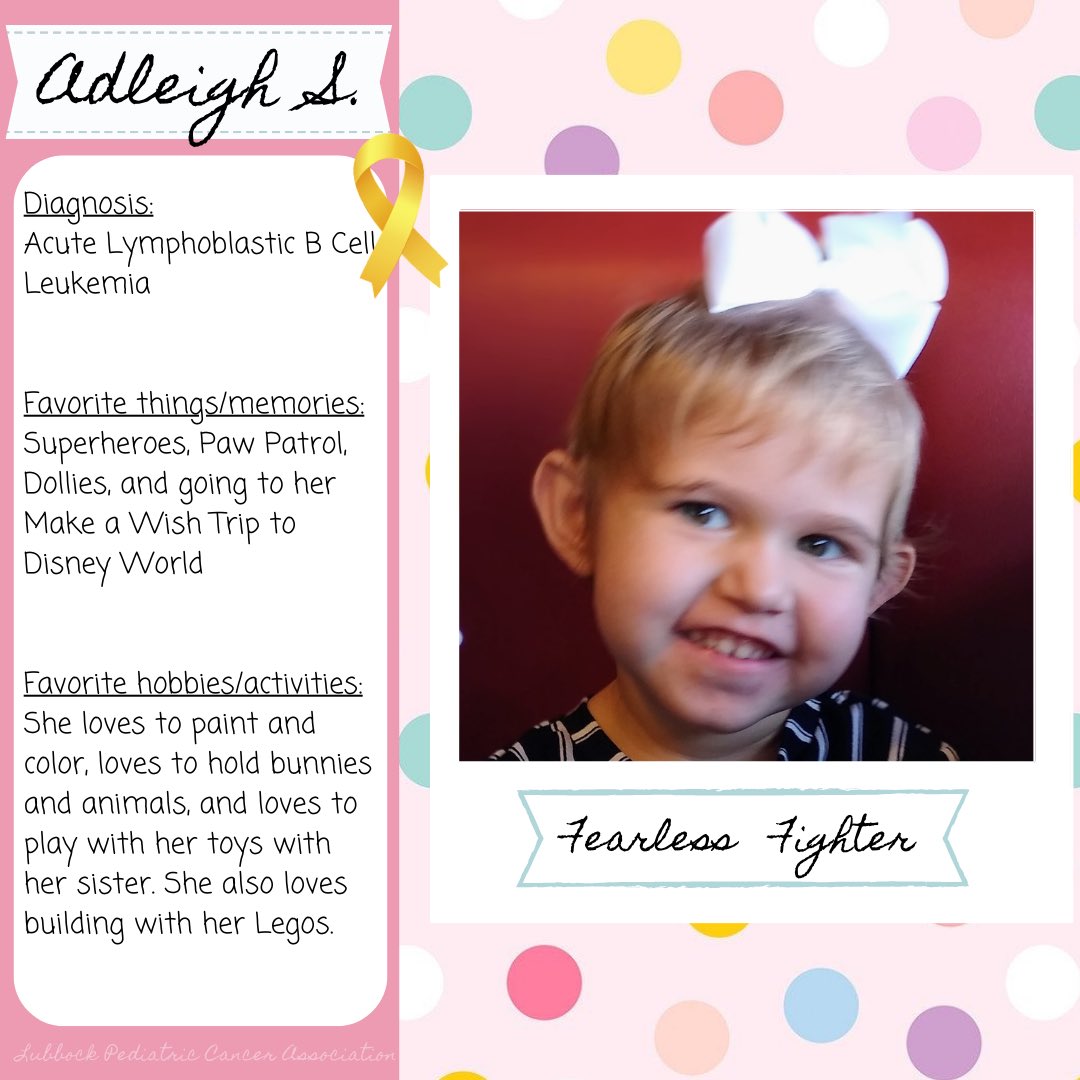 LbkPediCancer's tweet photo. “She is a very happy, loving, outgoing little girl whose smile lights up a room. Everyone she meets thinks she is so adorable and that her smile is so infectious”
-Adleigh’s family

Everyone please meet today’s Fearless Fighter, Adleigh! 🎗️ https://t.co/JR8lnlZcCJ
